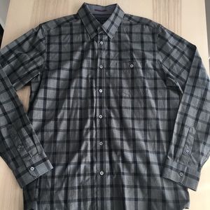 Ted Baker Gray Button Up Shirt